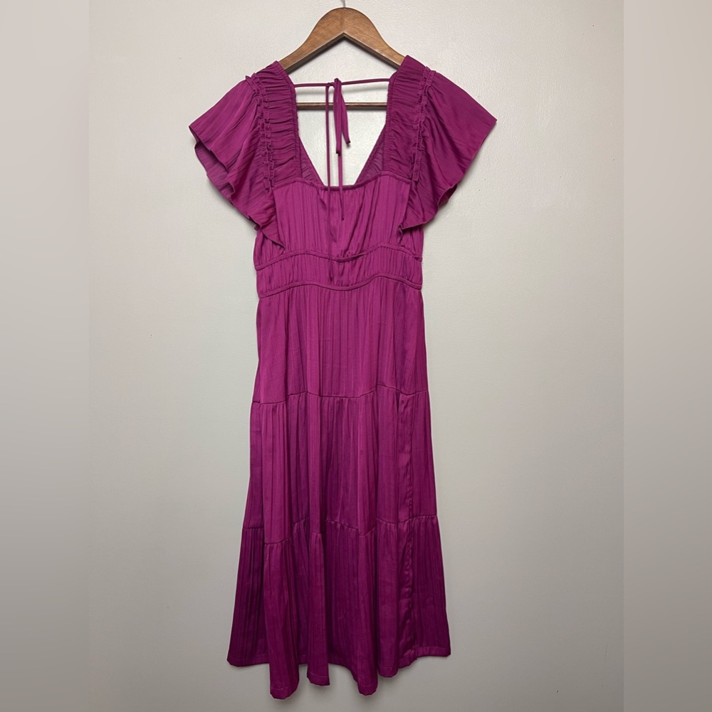 Anthropologie Ruffled Tiered Midi Dress‎ Size XSP